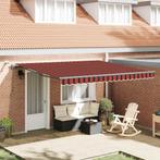 vidaXL Inklapbaar Zonnescherm met Oranje en bruin 400 × 350, Tuin en Terras, Zonneschermen, Verzenden, Nieuw