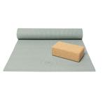 Basispakket yogamat en blok - asgroen, Sport en Fitness, Verzenden, Nieuw