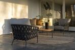 Albareto stoel bank organische loungeset 3 delig antraciet, Tuin en Terras, Ophalen of Verzenden, Nieuw