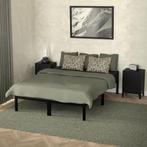 Bedframe met lattenbodem - 140x200 cm - Metaal - Zwart - ML-, Huis en Inrichting, Verzenden, Zo goed als nieuw