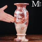 Vaas voor bloemen in glad gepolijst roze marmer - Hoogte: