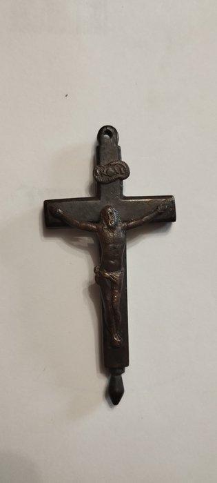 Reliekhouder - Brons, Metaal, Textiel - 1750-1800 -, Antiek en Kunst, Antiek | Boeken en Bijbels