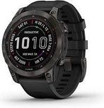 Garmin Fenix 7 47 mm zwart DLC titanium met zwarte polsband, Verzenden, Zo goed als nieuw