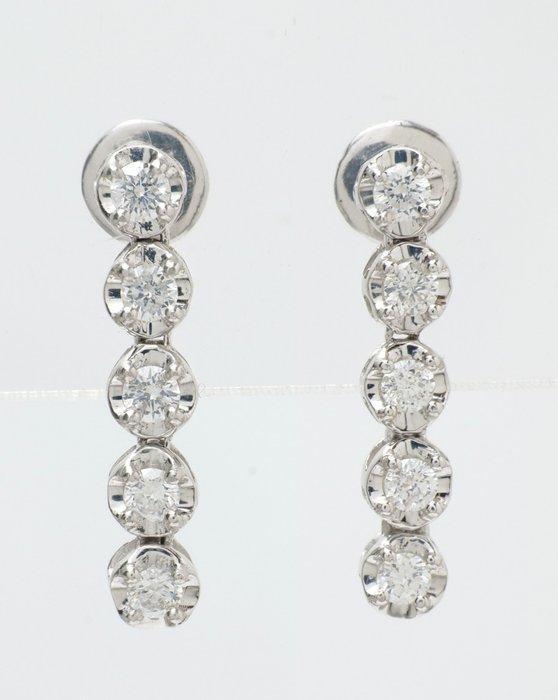 Oorbellen - 14 karaat Witgoud - 0.67ct. tw. Diamant, Sieraden, Tassen en Uiterlijk, Oorbellen