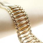 Gouden fantasie schakel armband; BREV | 19,5 cm (Brevetto), Ophalen of Verzenden, Gebruikt, Overige kleuren, Goud