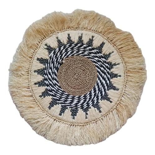 Raffia wanddecoratie model B rond large naturel-50x50 cm-1, Tuin en Terras, Tuinwanddecoratie, Verzenden