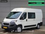 Peugeot Boxer 110pk Dubbel Cabine L2H2 Trekhaak Airco Cruise, Stof, Gebruikt, Euro 6, Wit