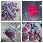 Lot van 75 schijven van natuurlijke robijn-zoïsite. Geen, Verzamelen, Mineralen en Fossielen