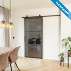 Stalen Schuifdeur - 3 Vlaks - Brons - Maatwerk - Rook glas, Doe-het-zelf en Verbouw, Kozijnen en Schuifpuien, Nieuw, Metaal, Inclusief glas