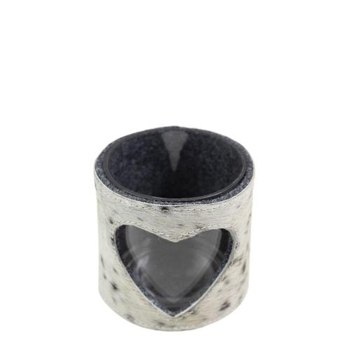 windlicht koe hart zwart/wit 10cm, Huis en Inrichting, Woonaccessoires | Overige, Verzenden