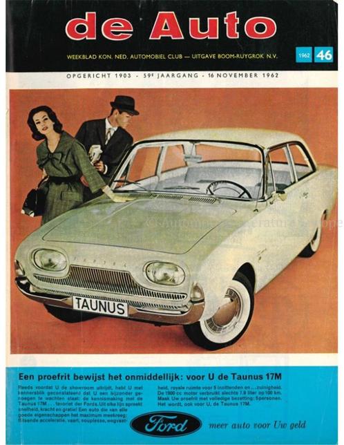 1962 DE AUTO MAGAZINE 46 NEDERLANDS, Boeken, Auto's | Folders en Tijdschriften
