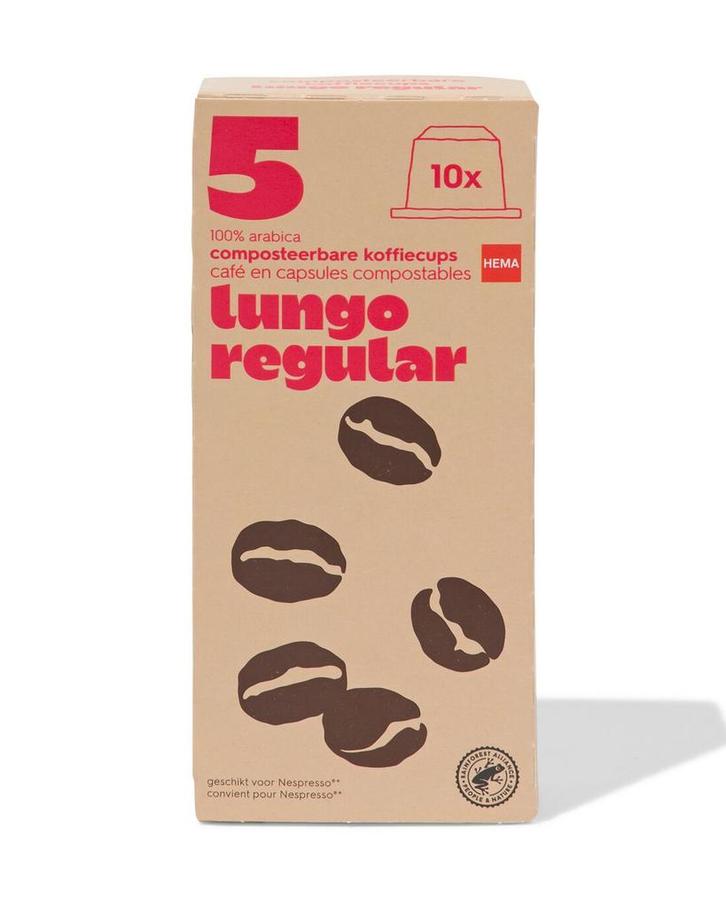 HEMA Composteerbare cups lungo regular - 10 stuks, Witgoed en Apparatuur, Koffiezetapparaten, Nieuw, Verzenden