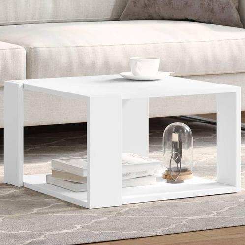 vidaXL Salontafel 51,5x51,5x30 cm bewerkt hout wit, Huis en Inrichting, Tafels | Salontafels, 50 tot 100 cm, Nieuw, Overige houtsoorten