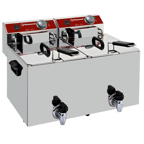Elektrische Friteuse 2x10 Liter met kraan 9 kW, Zakelijke goederen, Horeca | Keukenapparatuur, Verzenden