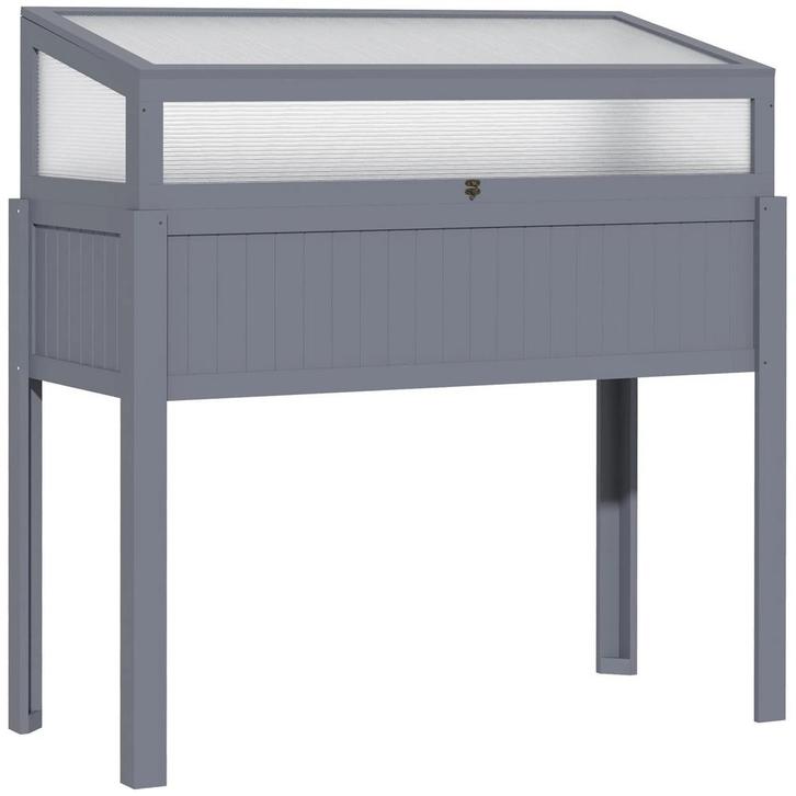 TRUUSK Verhoogd Houten Bed 2-in-1 Kas - Vroege Oogst - Polyc, Tuin en Terras, Tuintafels, Nieuw, Verzenden