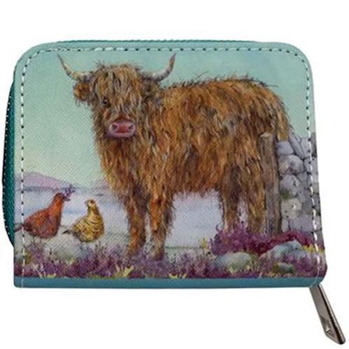 Portemonnee Highland Koe met Vogels Klein - Lichtgroen - 8,5, Sieraden, Tassen en Uiterlijk, Portemonnees, Nieuw, Ophalen of Verzenden