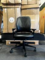 Steelcase Leap V2 Met Leren Stoffering - Refurbished, Huis en Inrichting, Bureaustoelen, Verzenden, Zwart, Zo goed als nieuw, Bureaustoel