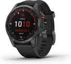 Garmin Fenix 7S 42 mm slate grey met zwarte band [wifi,, Verzenden, Zo goed als nieuw