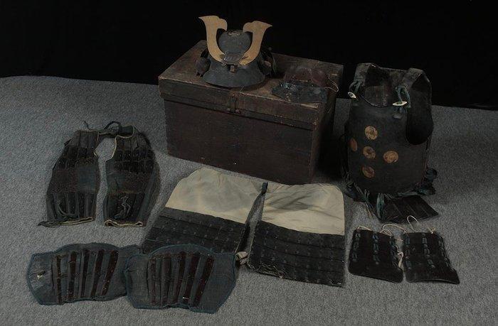 Authentiek volledige samoerai-armor met angstaanjagend Menp, Antiek en Kunst, Antiek | Overige Antiek