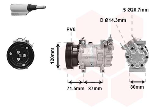 AIRCO COMPRESSOR VOOR NISSAN KUBISTAR 2003-2008 2763000QAE, Auto-onderdelen, Airco en Verwarming, Nieuw, Ophalen of Verzenden