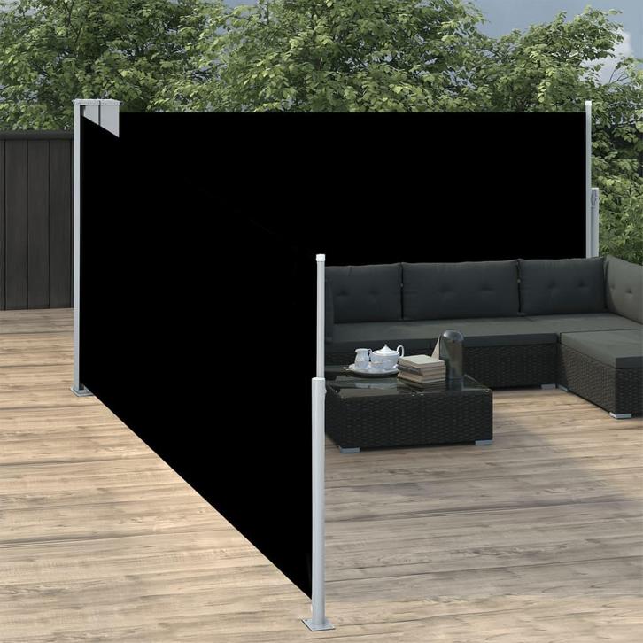 vidaXL Windscherm uittrekbaar 100x1000 cm zwart, Tuin en Terras, Zonneschermen, Nieuw, Verzenden