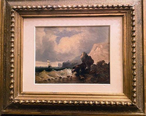 Giacinto Corsi di Bosnasco (1829-1909) - Mare in tempesta, Antiek en Kunst, Kunst | Schilderijen | Klassiek