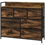 Kast - Stoffen Laden - Industriële Stijl - Bruin/Zwart, Huis en Inrichting, Kasten | Ladekasten, Ophalen of Verzenden, Nieuw, Modern