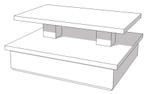 Glossy witte piramide tafel 150 x 135 x 70 cm