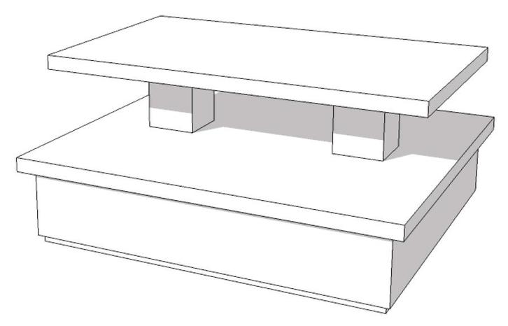 Glossy witte piramide tafel 150 x 135 x 70 cm, Zakelijke goederen, Kantoor en Winkelinrichting | Winkel en Inventaris