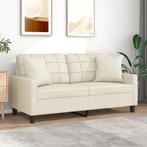 vidaXL Tweezitsbank met sierkussens 140 cm kunstleer, Huis en Inrichting, Verzenden, 150 tot 200 cm, Leer, Nieuw