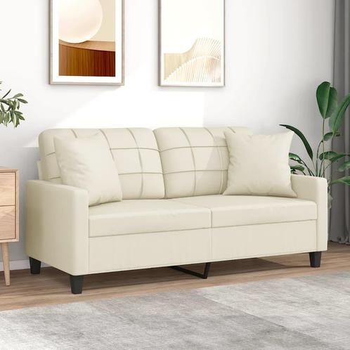 vidaXL Tweezitsbank met sierkussens 140 cm kunstleer, Huis en Inrichting, Banken | Bankstellen, Nieuw, 150 tot 200 cm, Leer, Tweepersoons