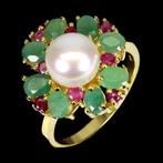 Zonder minimumprijs - Ring 14K goud vergulde ring van 925, Nieuw