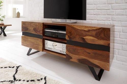 Massief TV-lowboard AMAZONAS 160cm bruin sheeshamhout met, Huis en Inrichting, Kasten | Televisiemeubels, Ophalen of Verzenden