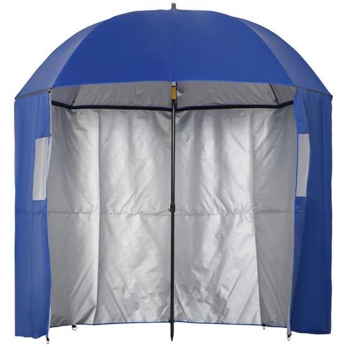 TRUUSK Parasol Met Zijwanden Kantelbaar Groen Metaal+Polyest, Tuin en Terras, Parasols, Nieuw, Verzenden