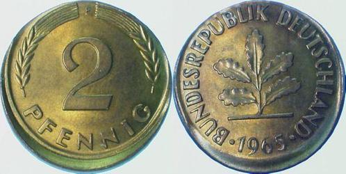 2 Pfennig Brd 1965f D10, Postzegels en Munten, Munten | Europa | Niet-Euromunten, Verzenden