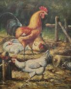 Europese school (XX) - Composition with chickens, in a