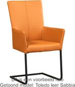 Set van 8 Lichtcognac leren industriële eetkamerstoelen - po, Huis en Inrichting, Stoelen, Overige kleuren, Nieuw, Leer, Ophalen of Verzenden