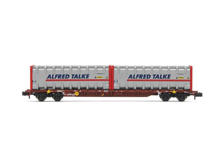 Schaal N Arnold HN6590 FS, 4-assig. Containerwagen Sgnss,..., Hobby en Vrije tijd, Modeltreinen | N-Spoor, Overige typen, Gebruikt