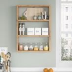 [en.casa] Keukenrek Lappajärvi 60x43x9cm houtkleurig, Huis en Inrichting, Keuken | Keukenelementen, Verzenden, Nieuw