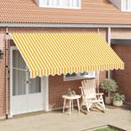 vidaXL Luifel handmatig uittrekbaar 400 cm oranje en witte, Tuin en Terras, Zonneschermen, Verzenden, Nieuw