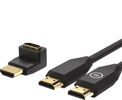 BlueBuilt HDMI 2.0b Cable Nylon 10m + 90° Adapter, Audio, Tv en Foto, Audiokabels en Televisiekabels, Ophalen of Verzenden