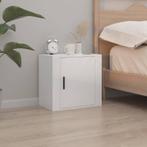 vidaXL Nachtkastje wandgemonteerd 50x30x47 cm hoogglans wit, Huis en Inrichting, Slaapkamer | Nachtkastjes, Minder dan 45 cm, Verzenden