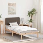 vidaXL Bedframe met Gevoerd Hoofdgedeelte Taupe 90 x 190 cm, Verzenden, Nieuw, Hout
