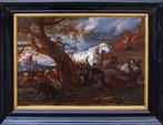 Scuola fiamminga (XVII) - Paesaggio con armenti, Antiek en Kunst, Kunst | Schilderijen | Klassiek