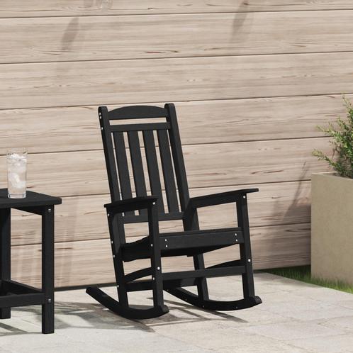 vidaXL Tuin Schommelstoel Zwart 70x92x108 cm HDPE, Tuin en Terras, Tuinstoelen, Nieuw, Verzenden