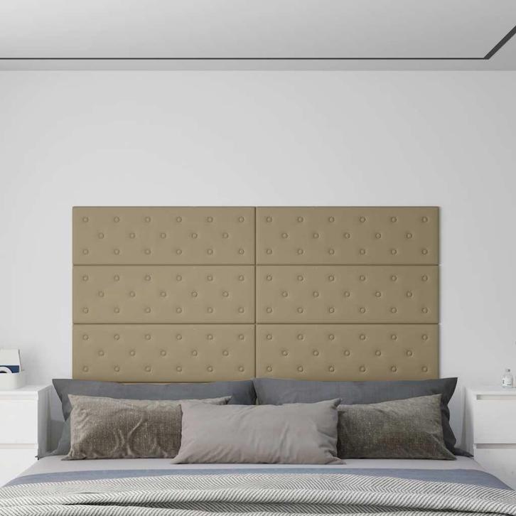 vidaXL Wandpanelen 12 st 3,24 m² 90x30 cm kunstleer, Doe-het-zelf en Verbouw, Platen en Panelen, Nieuw, Verzenden
