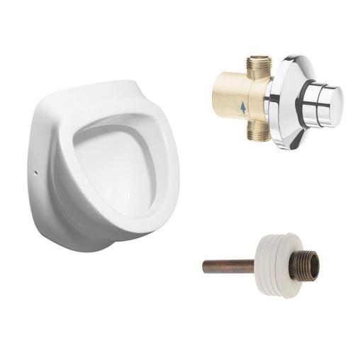 Urinoir Set Sapho Isvea Met Drukplaat En Afvoer Wit, Doe-het-zelf en Verbouw, Sanitair, Overige typen, Nieuw, Chroom, Ophalen of Verzenden