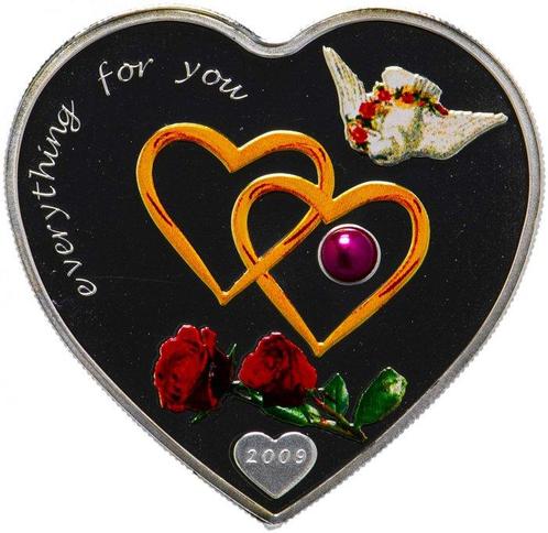 Palau. 5 Dollars 2009 LOVE Everything For You, with a real, Postzegels en Munten, Munten | Europa | Niet-Euromunten