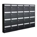 Brievenbusunit Flow set wand 5-breed, 4-hoog - zwart, Verzenden, Nieuw