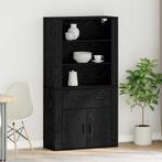 vidaXL Dressoir met lade Zwart eiken 80 x 33 x 150 cm, Verzenden, Nieuw, Overige houtsoorten, Minder dan 50 cm